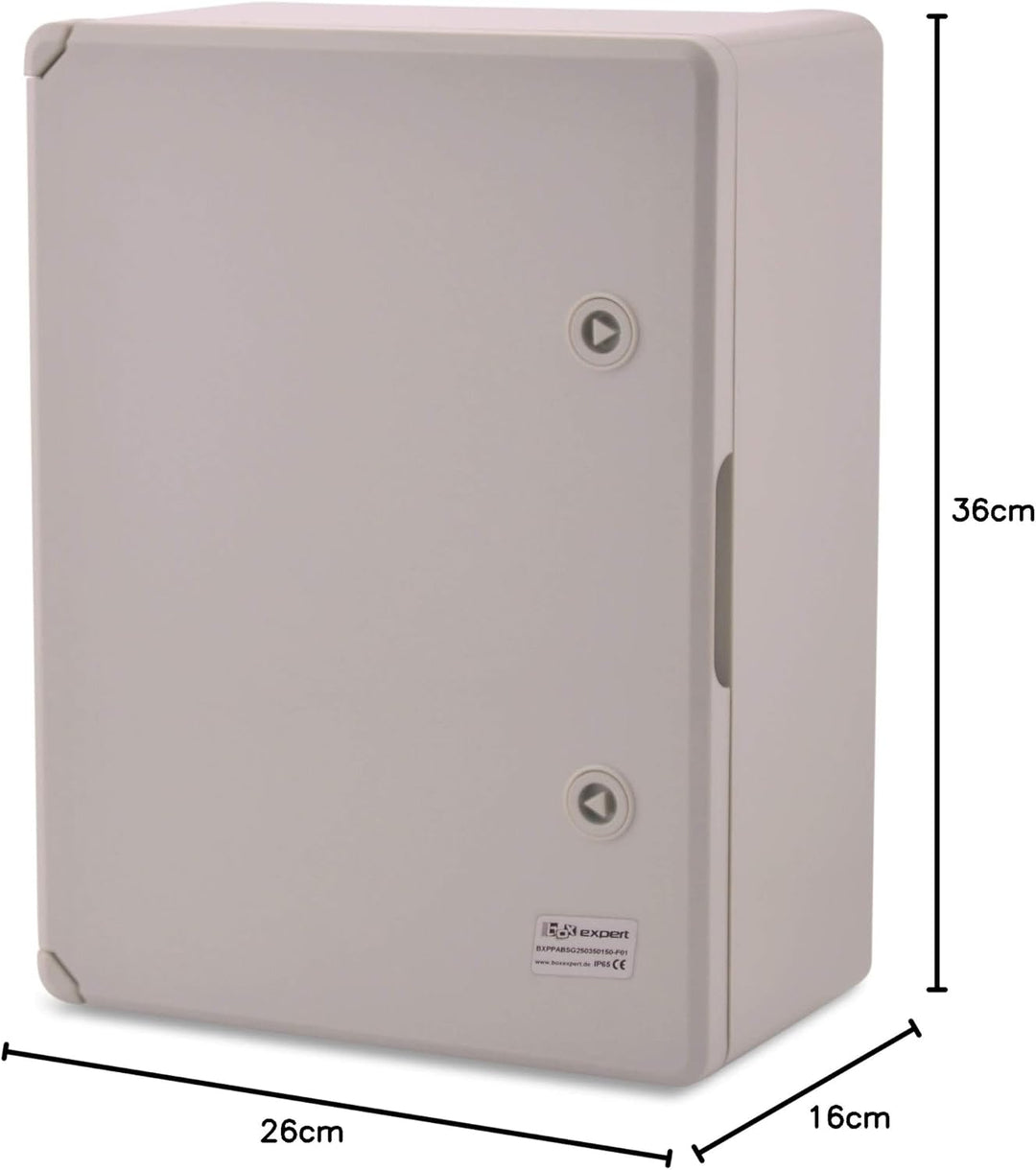 BOXEXPERT ABS Kunststoff Gehäuse Fleet Schaltschrank IP65 grau/transparent (ABS, 350x250x150mm