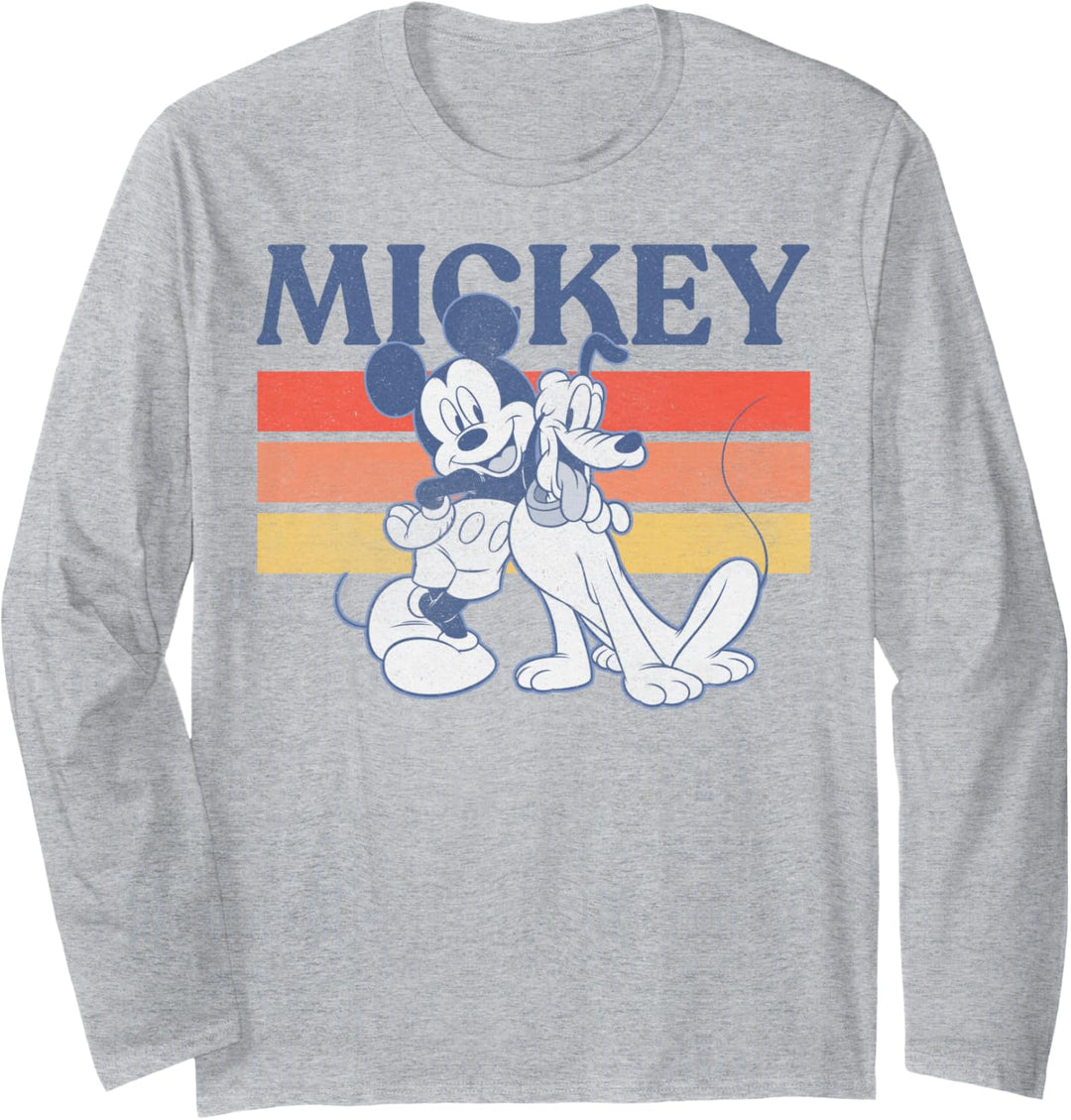 Disney Mickey And Friends Mickey & Pluto Outline Langarmshirt