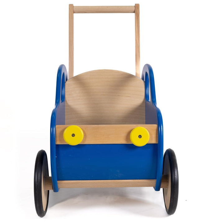 Lauflernwagen Holz Auto Baby Laufwagen Griff höhenverstellbar Farbe Auswahl (Blau), Blau