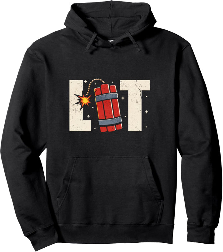 4. Juli Feuerwerk Patriotisch Funken auf Lit. Pullover Hoodie
