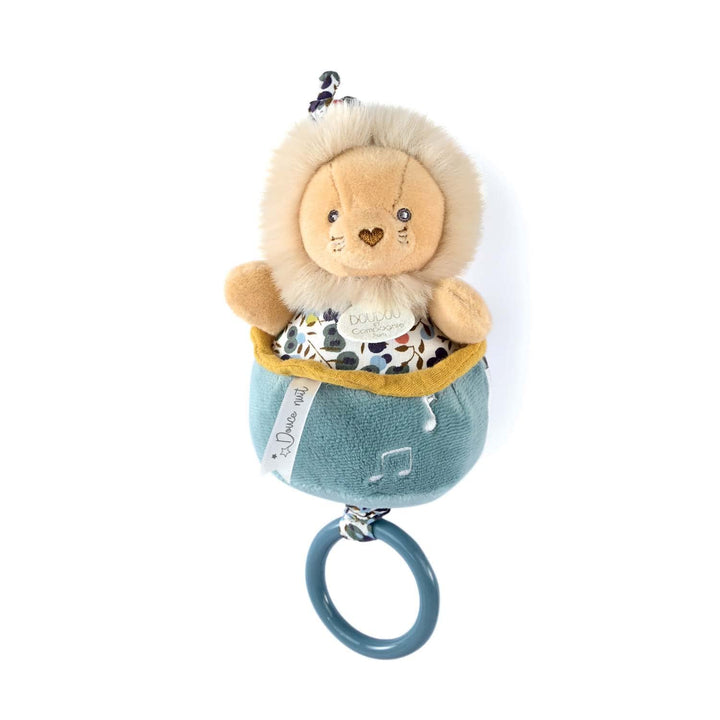 Doudou et Compagnie - Boh'aime DC4026 Spieluhr, Löwe, Gelb, 20 cm, Geschenk zur Geburt, schöne Gesch