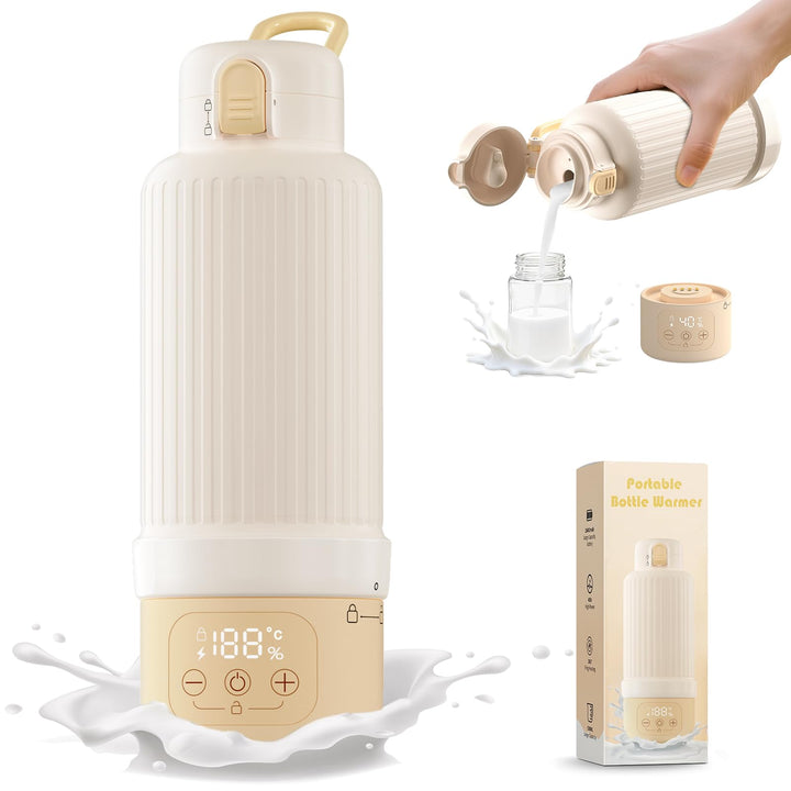 Tragbarer Flaschenwärmer Baby, 500ml Kapazität Flaschenwärmer Baby Unterwegs, Erwärmt Wasser Oder Mi