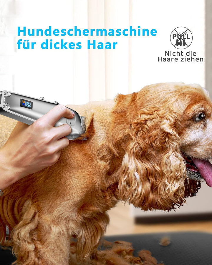 oneisall Hundeschermaschine Dickes Fell schermaschine Hund langhaar mit 8 Aufsätze, Elektrische Edel