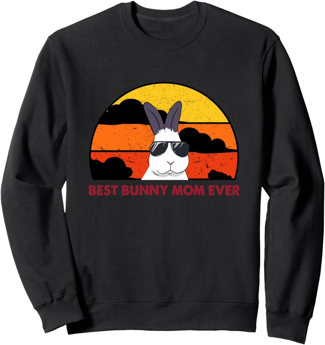 Hasen Retro Frauen Best Bunny Mom Ever Sweatshirt