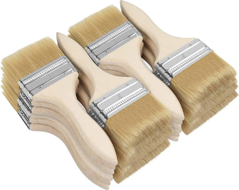 Kurtzy Wiederverwendbares Pinsel Set (24 STK) - 76,2 mm Pinselkopf, Malerpinsel Grösse 20 cm - Lackp