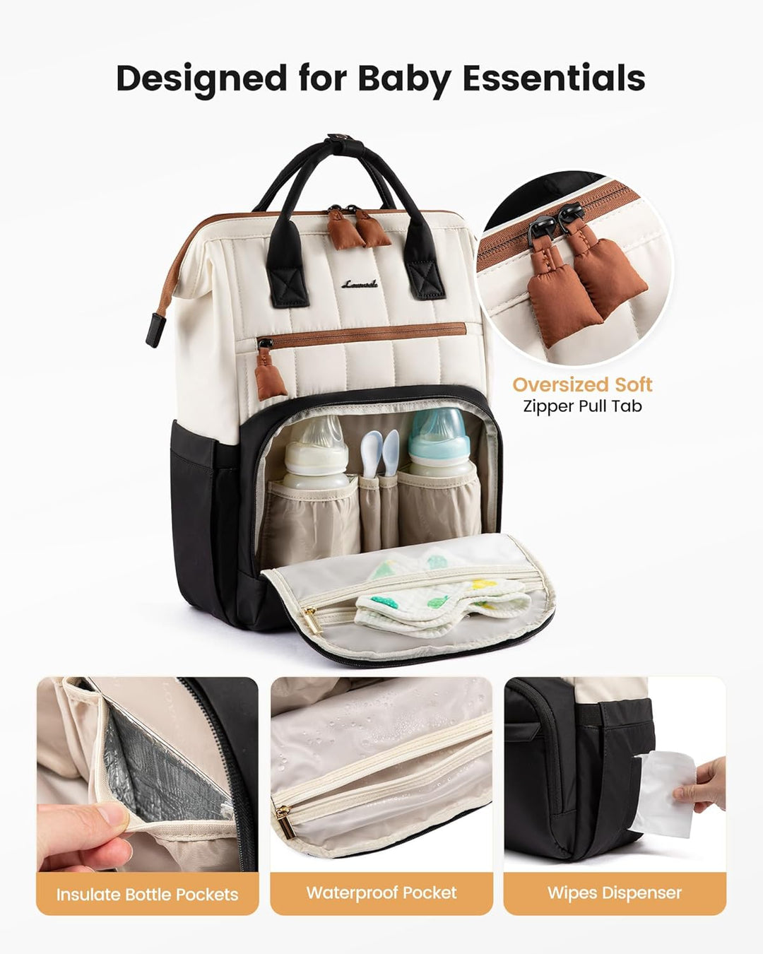 LOVEVOOK Wickelrucksack Gross, Baby Wickeltasche Rucksack Diaper Bag mit Wickelunterlage, Wasserabwe