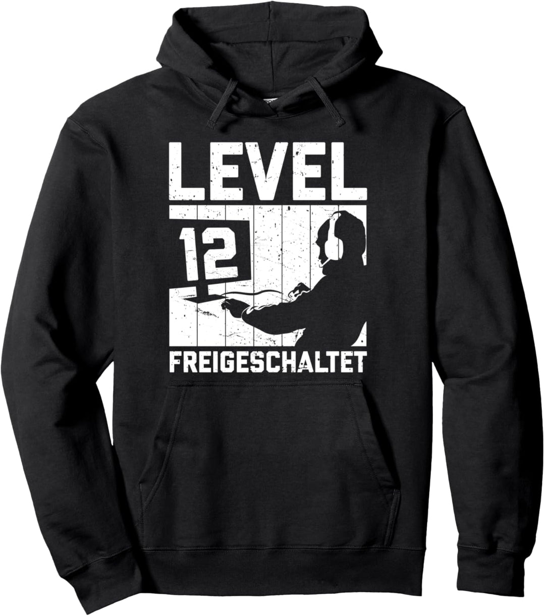 12. Geburtstag Jungen Video Gamer Level 12 Unlocked Kids Pullover Hoodie