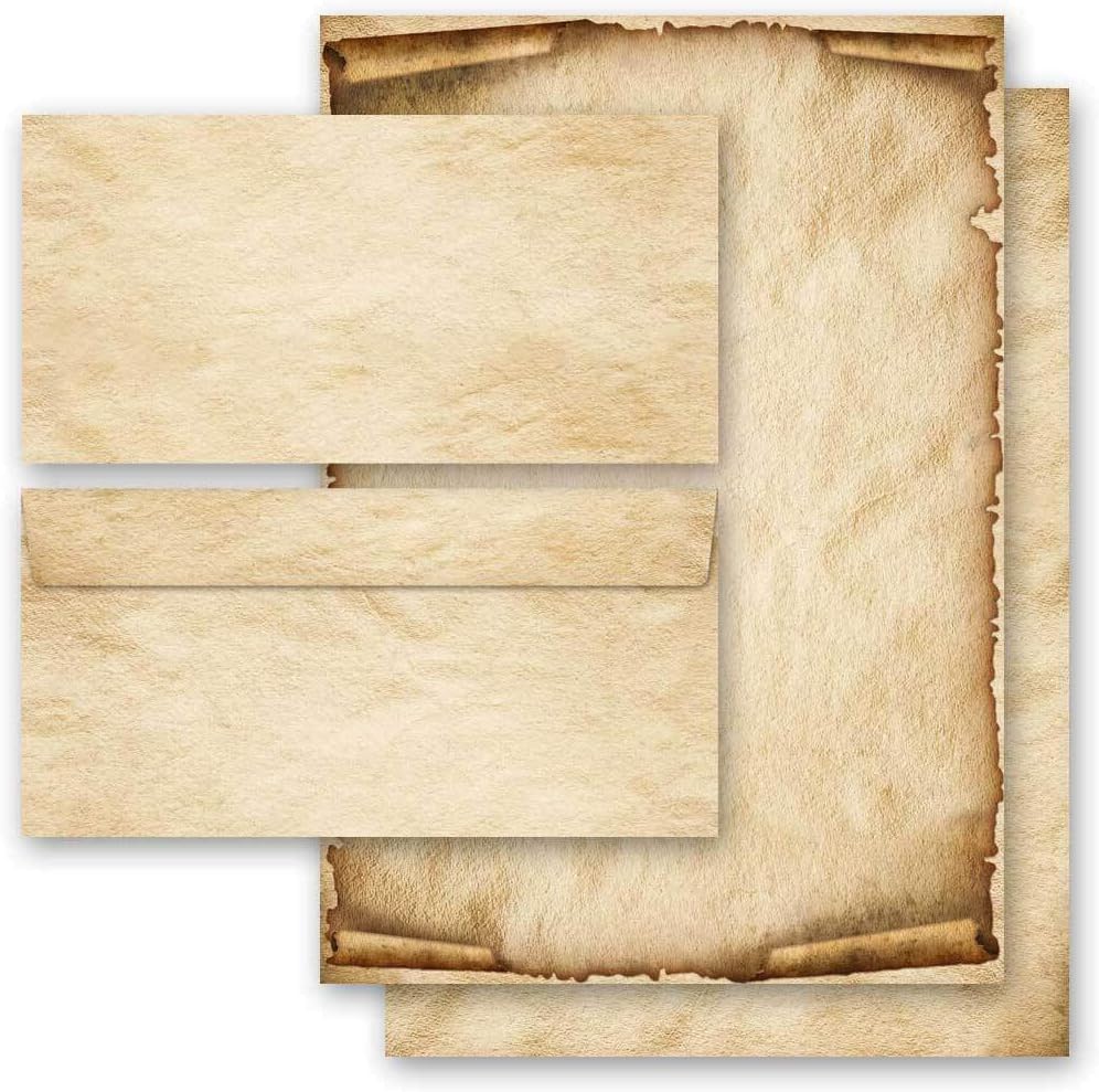 Briefpapier Sets Motivpapier Antik & History, OLD STYLE 100 Blatt Briefpapier + 100 passende Briefum