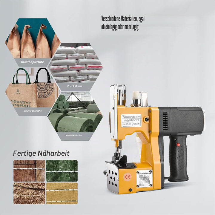 Kotsy sacknähmaschine 220 V Tragbare Nähmaschine für 2 Sekunden/Sack,Sacknähmaschine für Taschen/Sto