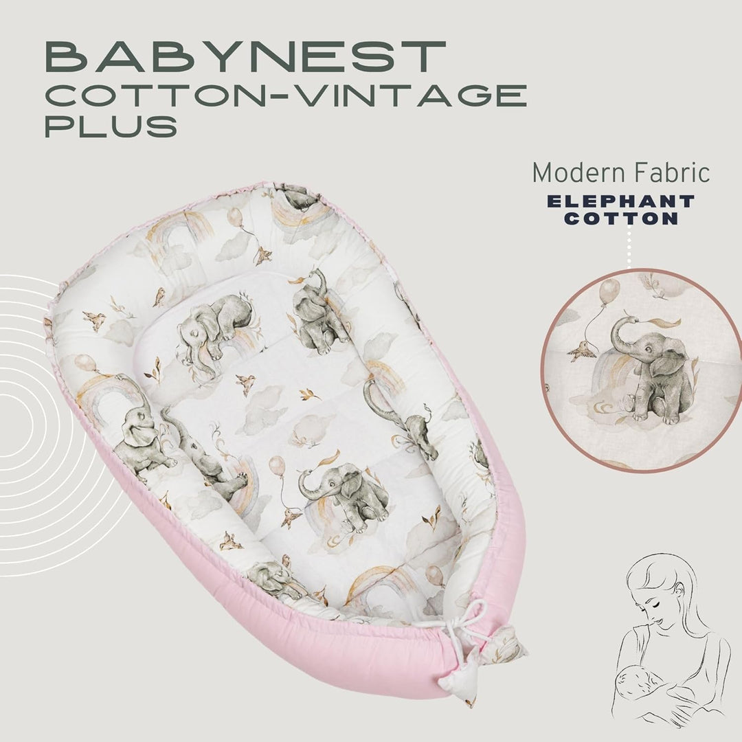 PIMKO Pink Babynest Babynestchen für Baby Kuschelnest 2-seitig Babykokon für Säuglinge und Neugebore
