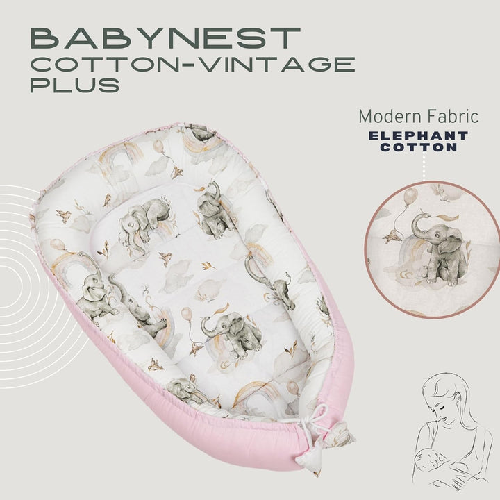 PIMKO Pink Babynest Babynestchen für Baby Kuschelnest 2-seitig Babykokon für Säuglinge und Neugebore