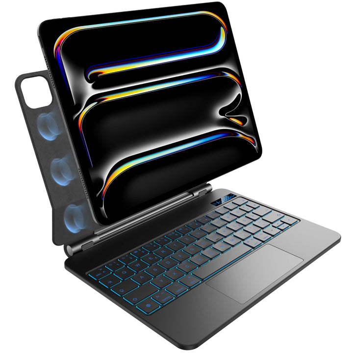 nimin Tastatur Hülle für iPad Pro 11 Zoll M5 2025 / M4 2024 mit Trackpad, Akkustatusanzeige, 7-farbi