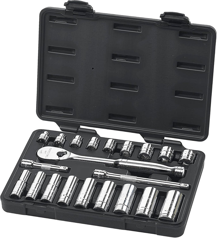 GearWrench Mechaniker-Werkzeug-Set, SAE – 80557, 3/8-Zoll-Antrieb, 6 & 12 Pt. Standard & Tiefe, 21-t