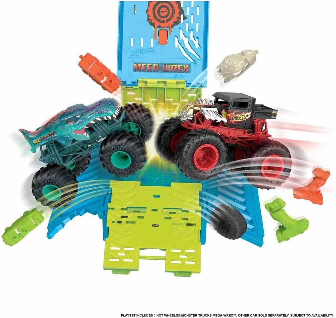 Hot Wheels Monster Trucks 1:24 Mega-Wrex Oversized Crash Cage Playset Mehrfarbig OneSize