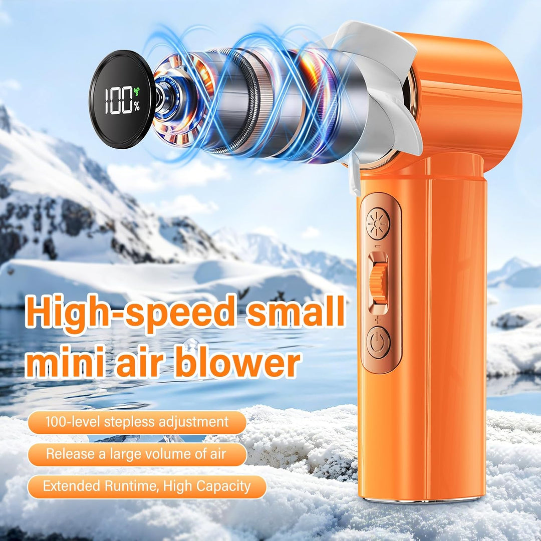 Tragbarer Handventilator 3000mAh Akku Mini Ventilator, USB Handventilator mit 100 Stufen, digitales