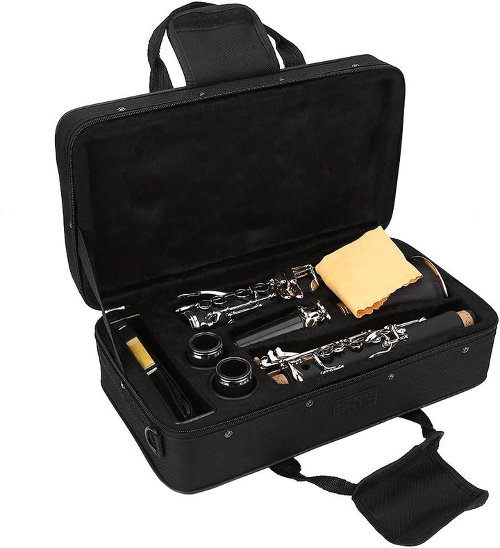B Klarinette, 17 Key Absteigend B Ton Bakelit Klarinette mit Reeds Reinigungstuch Tasche Holz blasin