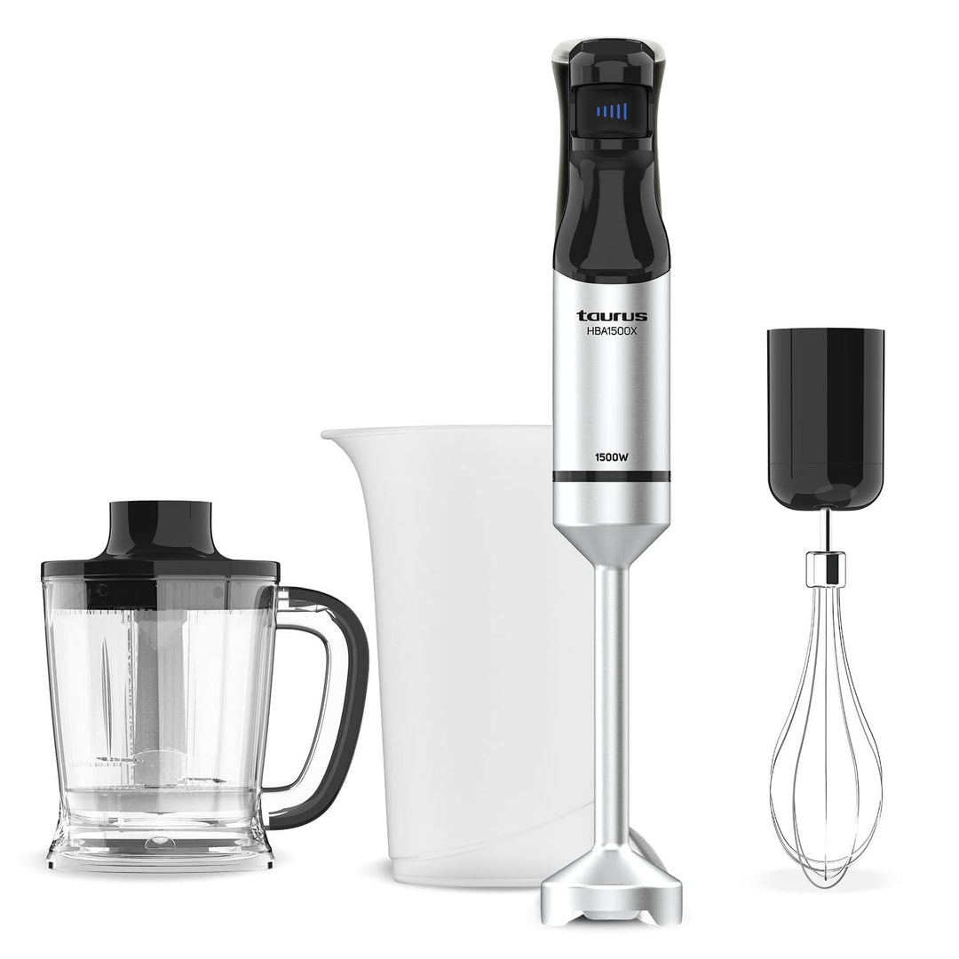 Taurus Stabmixer HBA1501X 1500 W | 20-stufiger Regler | Turbo-Funktion | Edelstahlklingen | Eiszerkl