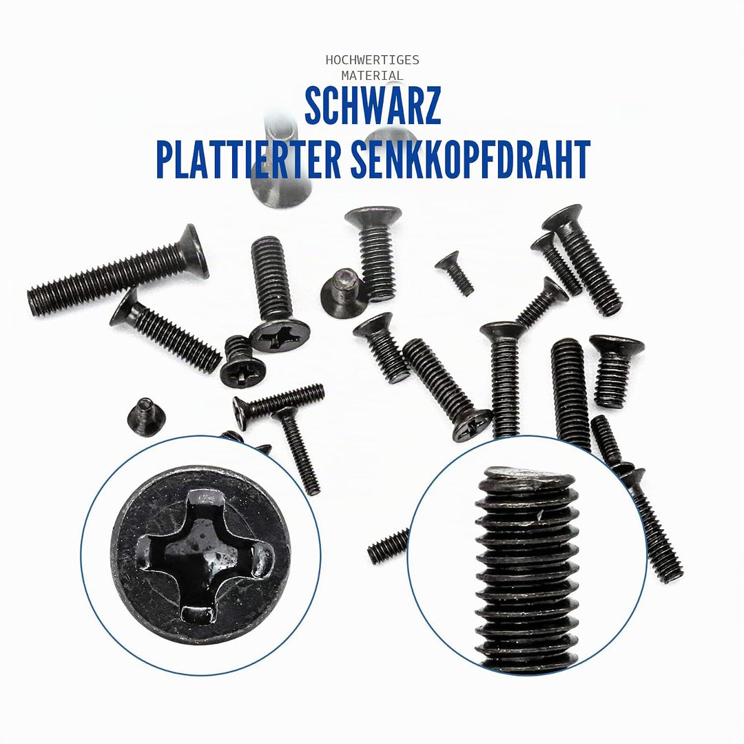 NINDEJIN 720 Stück Laptop Computer Schrauben Kit, Flachkopf Phillips Mini Schrauben M1.4 M1.7 M2 M2.