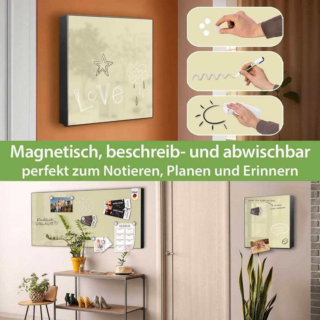banjado Grosser Schlüsselkasten Metall - Schlüsselbox 30x30cm mit 32 Haken - Schlüsselkasten modern