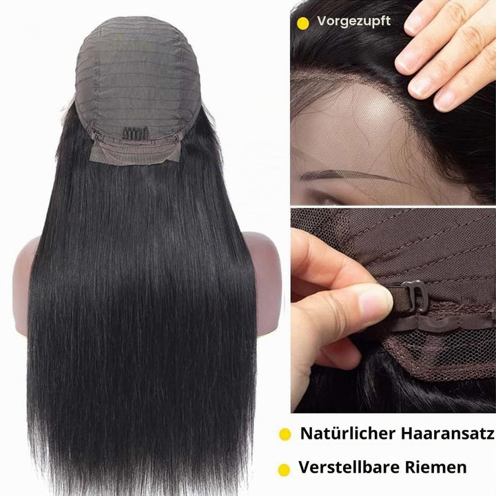 TOOCCI Lace Frontal Perücken Echthaar Gerade Perücken für Damen 4x4 Straight Lace Closure Wigs Brasi
