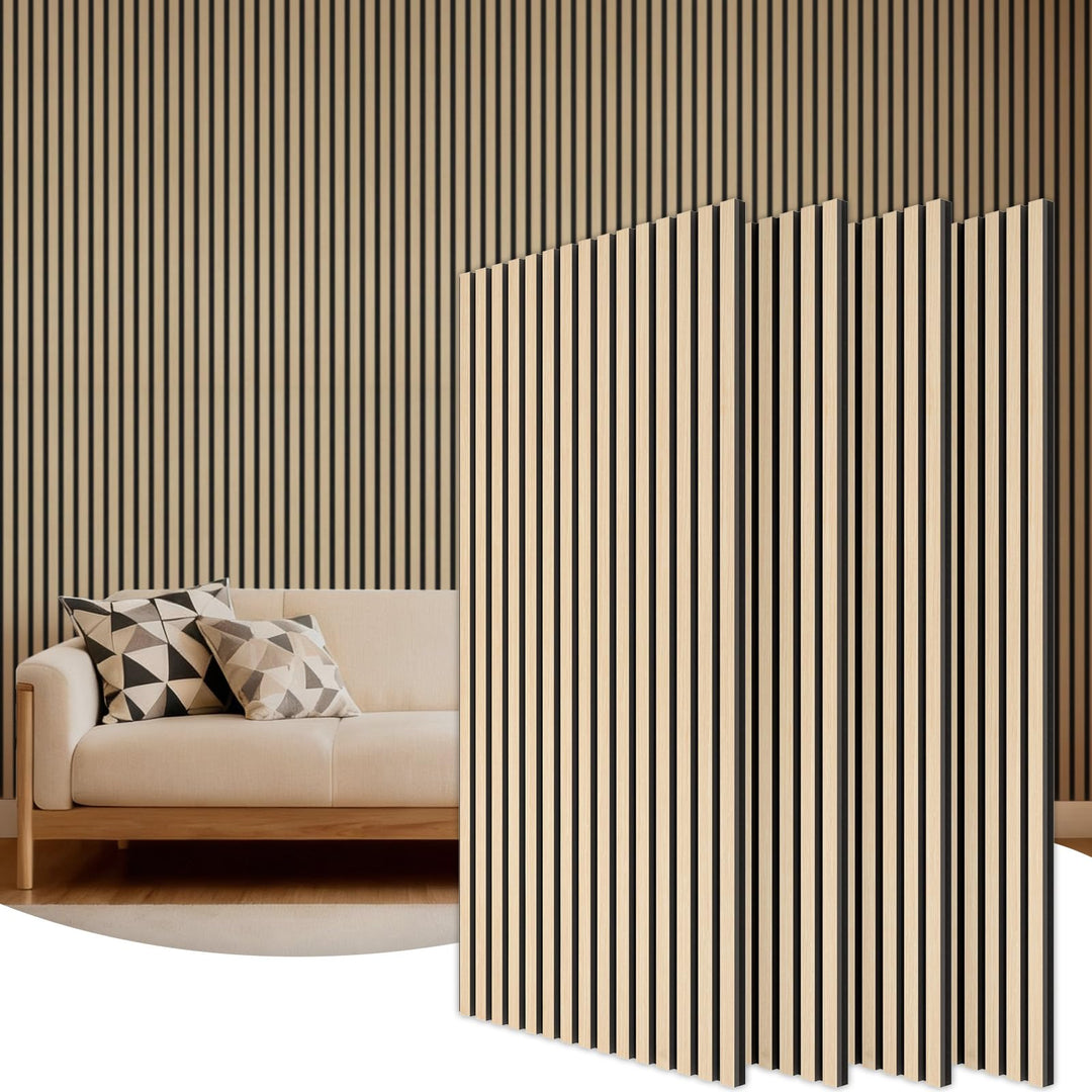 TONOR Akustikpaneele holz, 4 Stück 120 x 60cm - 2,88m² Wandpaneele holz Holzpaneele wand als Schalls