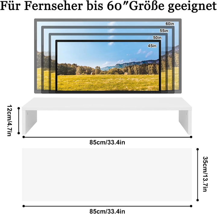Monitorständer Holz, ergonomische Monitorerhöhung für Schreibtisch, passend für PC, Laptop und TV,Sc