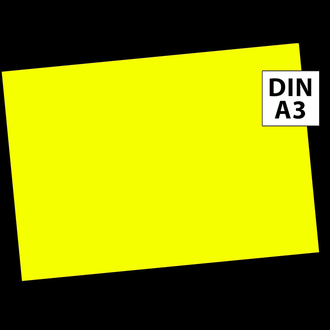 Neonpapier Extrem Grell NEON Gelb 50 Blatt DIN A3, 80 g/qm Briefpapier, Leuchtpapier Party Deko Bast