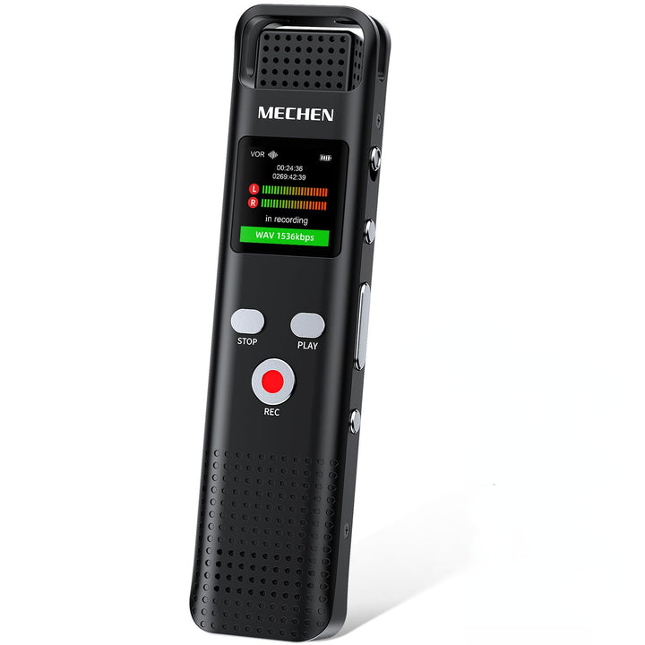 MECHEN 64GB Diktiergerät Digital, 1536kbps Aufnahmegerät mit MP3-Player, HD-Klangqualität, Rauschunt