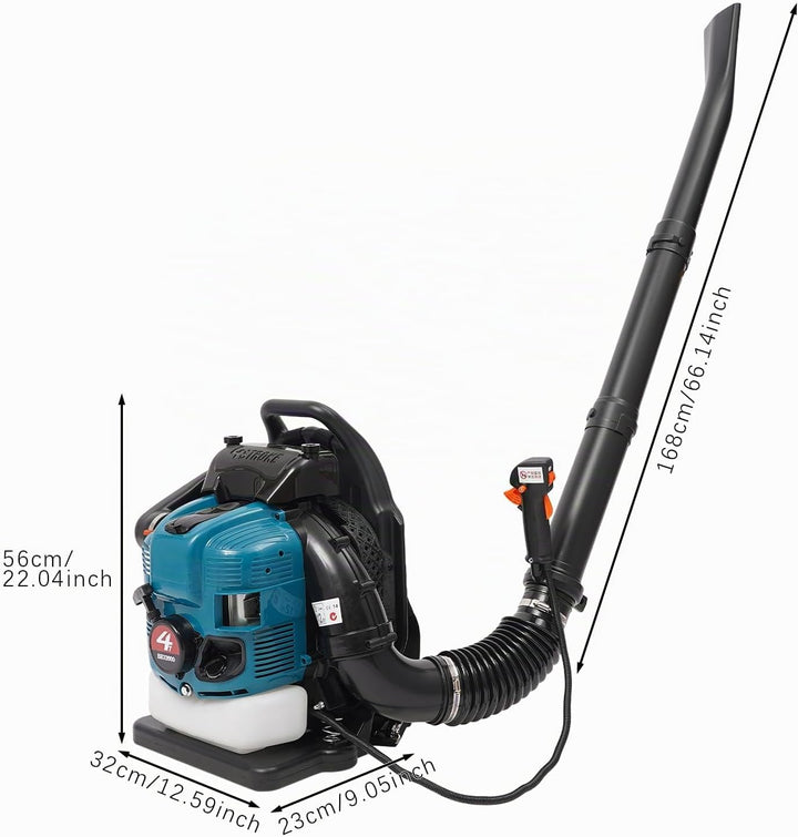 Benzin-Rückenlaubbläser 4-Takt 75.6ccm, 2600W Leichter Laubbläser Benzin Gas Angetriebene Rückentrag
