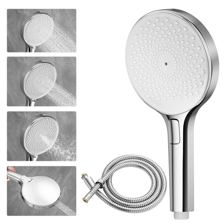 Auralum Hochdruck Duschkopf Wassersparend mit Schlauch 1.5m - Grosse 140mm Duschbrause Antikalk - Ha