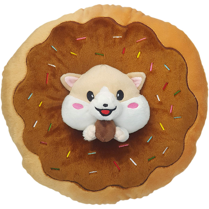 moodrush® 3D Donut-Hamster/Donut Kissen mit Hamster | alle Elemente aufgestickt (Nicht Bedruckt!) |