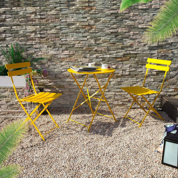 Grand patio Bistro Set 3 Stück, Gartenmöbel Set, Sitzgruppe 2 Stühle und 1 Tisch, Premium Stahl, Kla