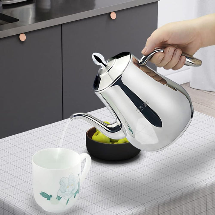 SANQIAHOME 1550ml Edelstahl-Teekanne mit herausnehmbarem Siebeinsatz, Qualitäts-Teekanne mit kleinem