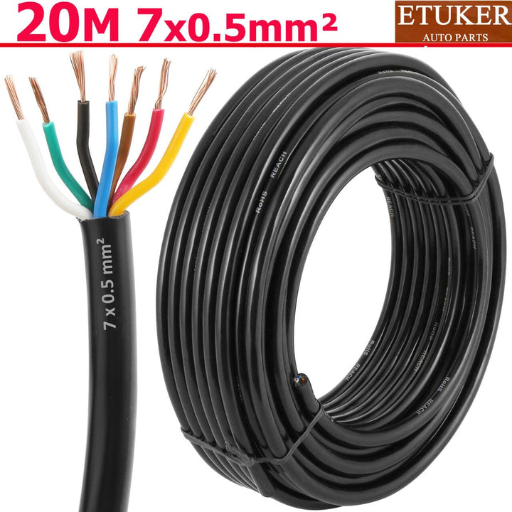 20AWG 7×0.5mm² Elektrischer Draht Kabel 7 adrig 20M Kupferkabel Fahrzeugkabel 7 polig Verlängerungsk