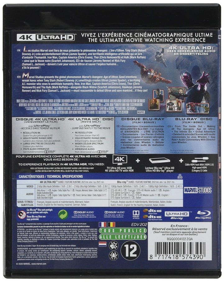 Avengers : l'ère d'ultron 4k Ultra-HD [Blu-ray] [FR Import], 4K