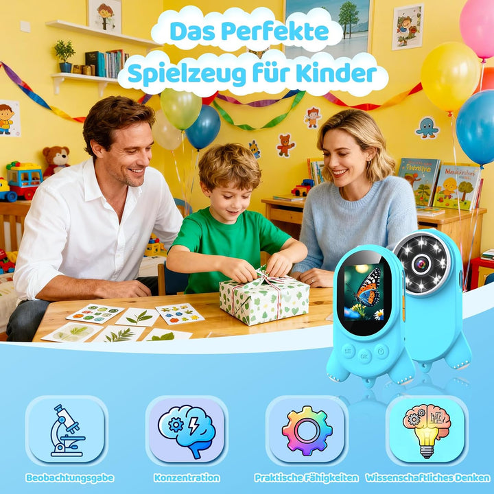 Mikroskop für Kinder - Digital Lupe Kinder mit 2-Zoll LCD HD Bildschirm, Handy Kinderkamera Microsco