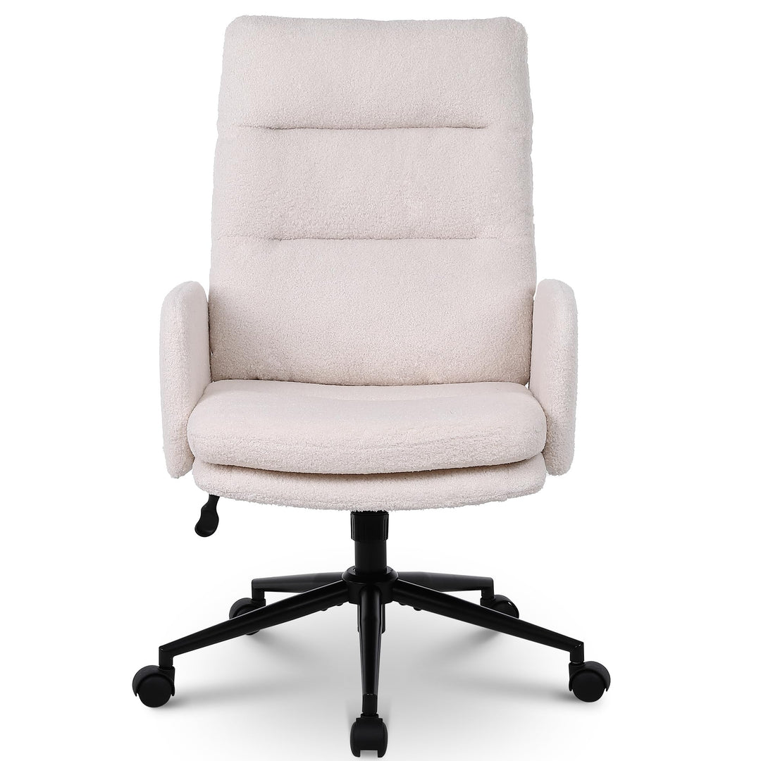 Schreibtischstuhl, Bürostuhl aus Kunstpelz, Schminktisch Stuhl, Höhenverstellbar Drehstuhl, Ergonomi
