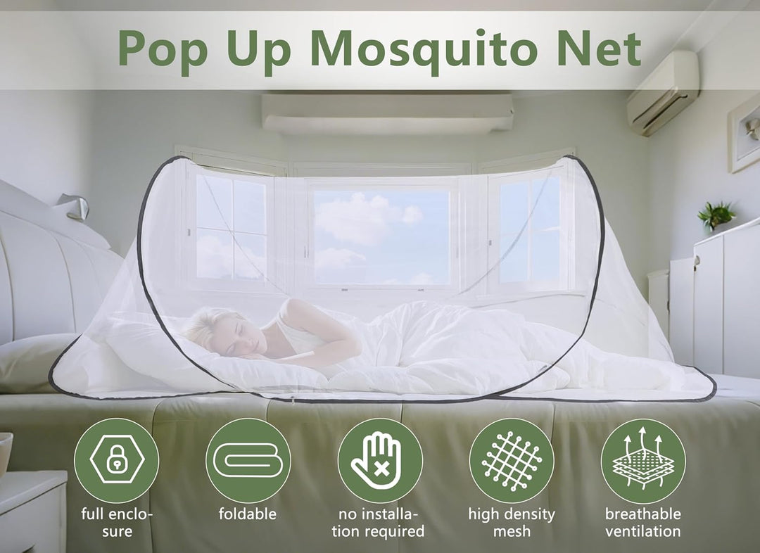 Gugxiom Foldable Net, Moskitonetz Up for Single Bed, Portable Reise Moskitonetz, Net für Bedroom, Ou