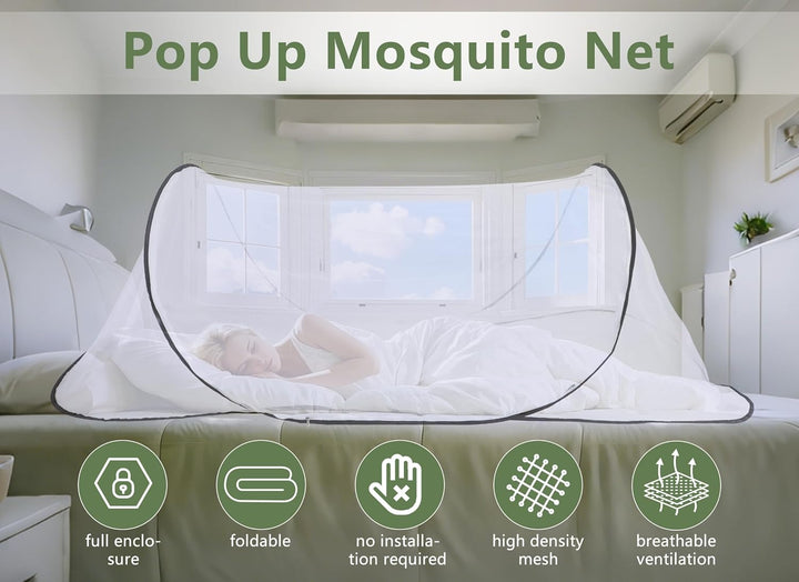 Gugxiom Foldable Net, Moskitonetz Up for Single Bed, Portable Reise Moskitonetz, Net für Bedroom, Ou