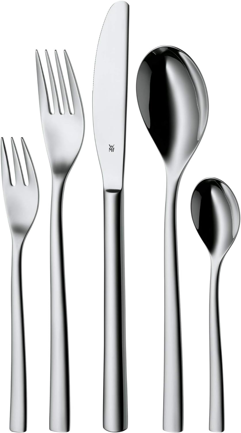 WMF Palermo Besteck-Set 30-teilig für 6 Personen Menuelöffel Menuegabeln Menuemesser Kaffeelöffel Ku