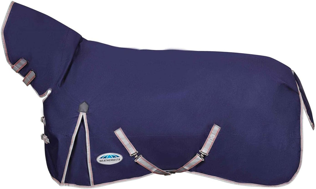Weatherbeeta Comfitec Essential Combo Pferdedecke, Halsumfang: Mittel 5ft6 Marineblau/Silber/Rot, 5f