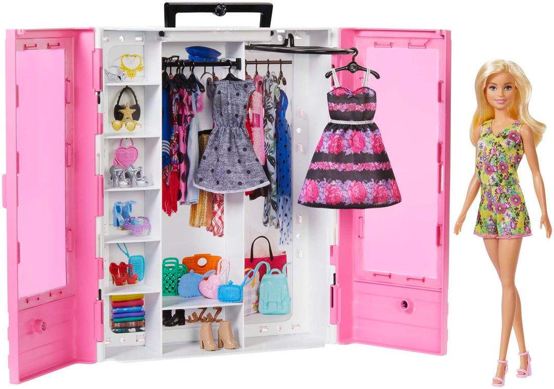 Barbie GBK12 - Traum Kleiderschrank mit Puppe und Puppenzubehör, Spielzeug ab 3 Jahren, Mehrfarbig S