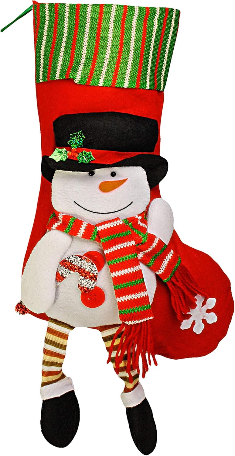 alles-meine.de GmbH 3 Stück XL - Weihnachtssocken & Filzstrümpfe - 3D Effekt - 52 cm - Weihnachtsman