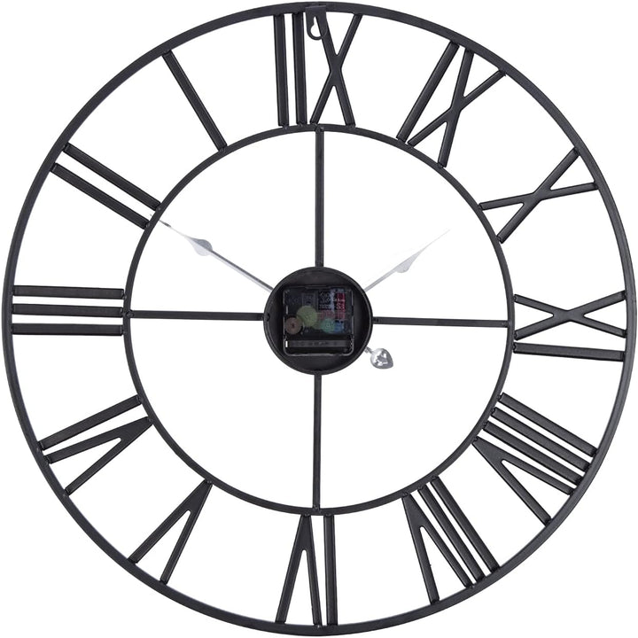 ACCSHINE Wanduhr Gross Ohne TickgeräUsche Lautlos 50cm Römische Ziffer Quarz Batterie Betriebene Wan