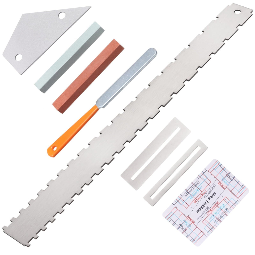 8 PCS Guitar Neck Straight Edge Kit, Gitarrenhals gekerbt gerade Kante Luthier Tool, Fret Rocker, Fr