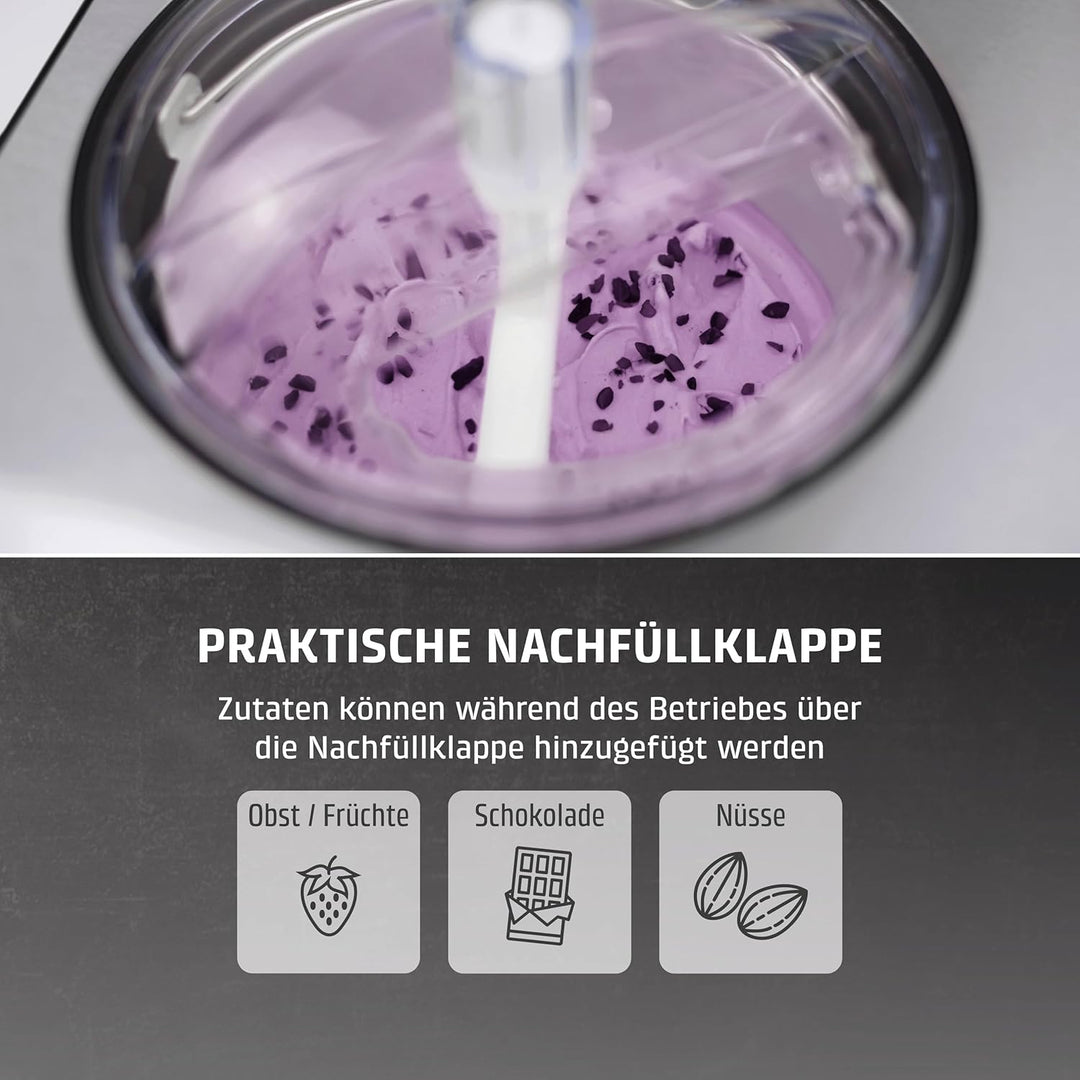 CASO Ice Creamer - 2 in 1 Design Eismaschine und Joghurtmaschine mit Kompressortechnik, kein Vorkühl