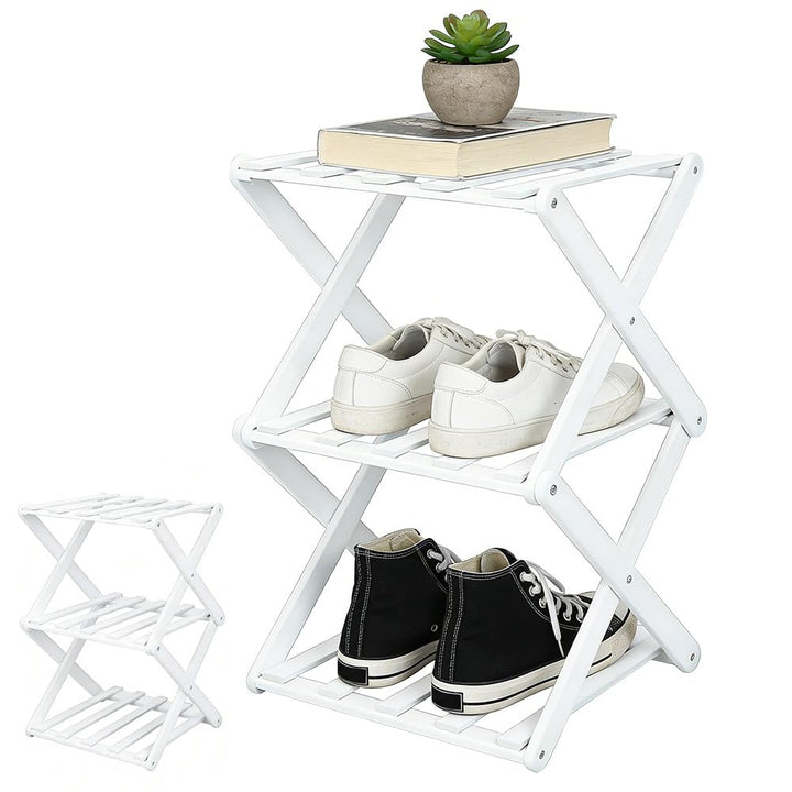 3 Ebenen Schmal Schuhregal, Faltbares Schuhregal, Mehrschichtiges Hoch Schuhregale Platzsparend, Kle
