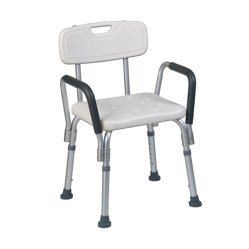 Teqler ® T-135303 Duschstuhl, Badehocker für Pflegebedürftige, Höhenverstellbar 38-45cm Single, Sing