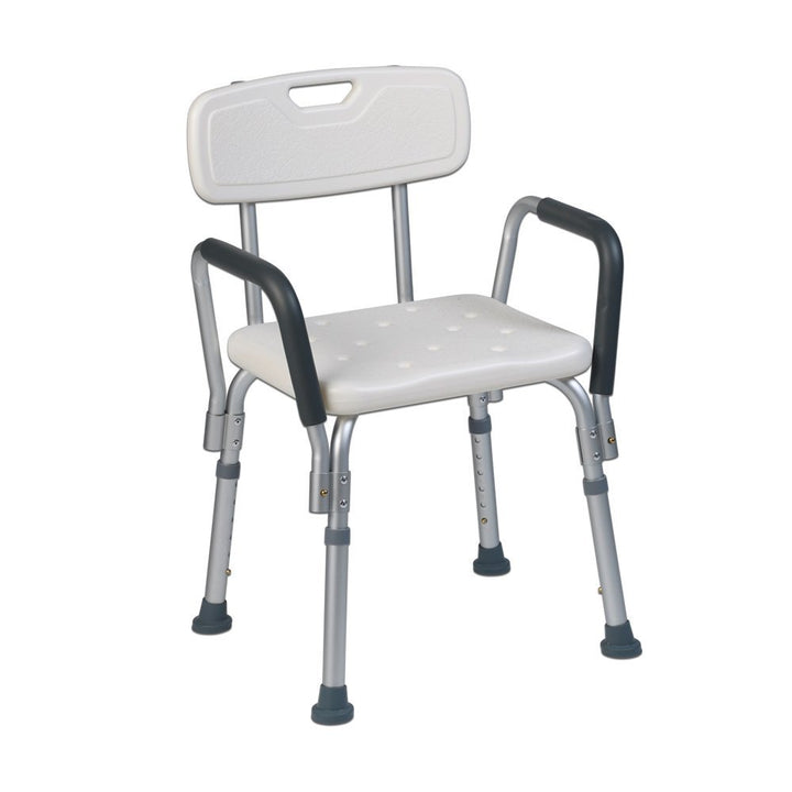Teqler ® T-135303 Duschstuhl, Badehocker für Pflegebedürftige, Höhenverstellbar 38-45cm Single, Sing