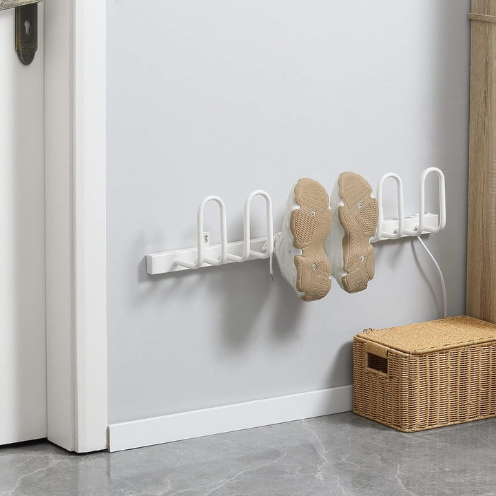 HOMCOM Elektrischer Schuhtrockner 60 W, Wandmontage Stiefelwärmer für 3 Paar Schuhe, Trockengestell